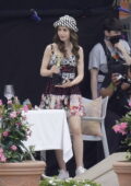 Lily Collins looks cute in multiple stylish dresses while filming on the set of 'Emily in Paris' in Paris, France
