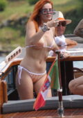 Bella Thorne shows off her curves in a Fendi bikini while enjoying a day on a boat with Benjamin Mascolo, Lake Como, Italy