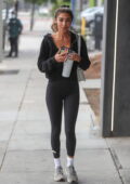 Chantel Jeffries arrives in all-black for a training session at DogPound Gym in West Hollywood, California
