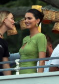 Kendall Jenner looks stunning in a green dress at her Drink 818 launch party in The Hamptons, New York