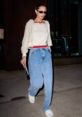 Bella Hadid seen leaving her sister Gigi's apartment in New York City