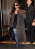 Kim Kardashian leaves the Ritz Carlton and then heads to Zero Bond for dinner in New York City
