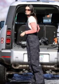 Kendall Jenner spotted in a couple of cool outfits while snowboarding with friends in Aspen, Colorado