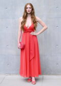 Larsen Thompson attends the Emporio Armani Fashion Show during the Milan Fashion Week in Milan, Italy