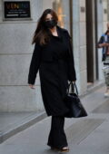 Monica Bellucci looks chic in all-black while out shopping in Milan, Italy