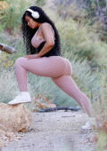 Blac Chyna flaunts her curves during an outdoor workout session ahead of celebrity boxing match in Malibu, California