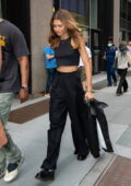 Zendaya visits Tom Holland at his film set 'The Crowded Room' in Manhattan, New York City