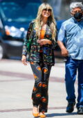 Heidi Klum dons colorful ensemble while arriving for the "America's Got Talent" taping in Pasadena, California