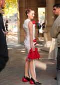 Maude Apatow attends the Loewe Womenswear SS23 Show during Paris Fashion Week in Paris, France