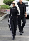 Kim Kardashian rocks all-black Balenciaga while attending her daughter North's basketball game in Thousand Oaks, California