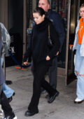 Selena Gomez rocks all black outfit as she attends a Knicks game at Madison Square Garden in New York City