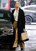 Jennifer Lopez keeps things stylish while visiting a skin care clinic in Beverly Hills, California