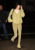 Kendall Jenner looks chic in mint green during a dinner outing with a friend at Giorgio Baldi in Santa Monica, California