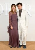 Suki Waterhouse and Robert Pattinson attend the Dior Fall 2023 Menswear Show in Giza, Egypt
