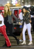 Cara Delevingne and girlfriend Minke hold hands as they attend Harry Styles' concert at the Kia Forum in Inglewood, California