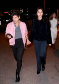 Camila Mendes and Rudy Mancuso hold hands as they leave a Pre-Grammy party in Los Angeles