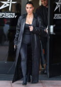 Kim Kardashian rocks Matrix inspired all-black outfit while attending her son Saint's basketball game at Mamba Academy in Los Angeles