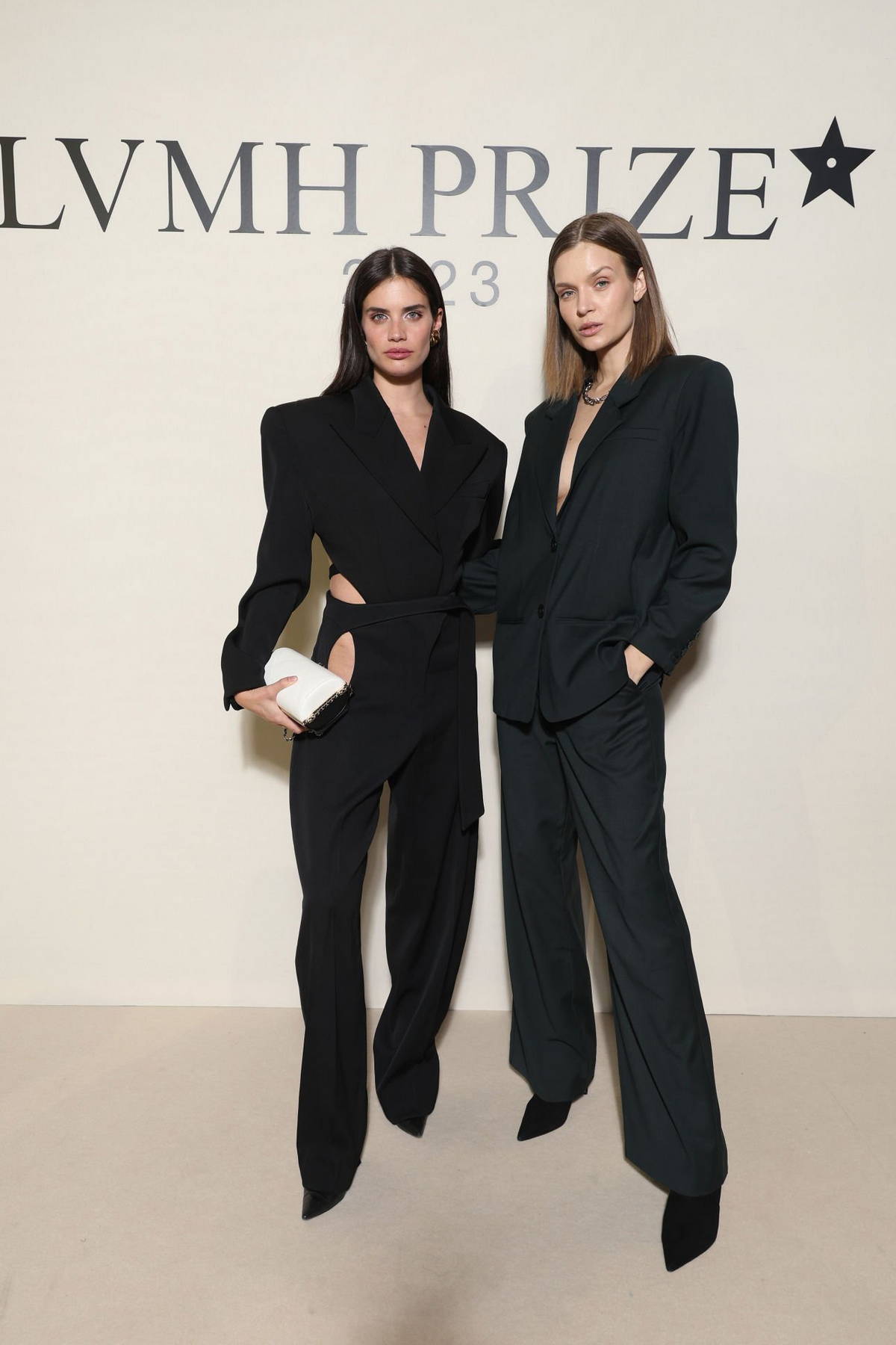 Josephine Skriver and Sara Sampaio attend the LVMH Prize Cocktail 2023  during Paris Fashion Week in