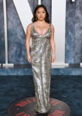 Lana Condor attends the 2023 Vanity Fair Oscar Party Hosted By Radhika Jones at Wallis Annenberg Center in Beverly Hills, California