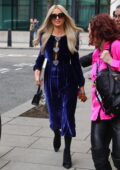 Paris Hilton looks great in a blue dress while visiting the BBC Studios to promote her book in London, UK