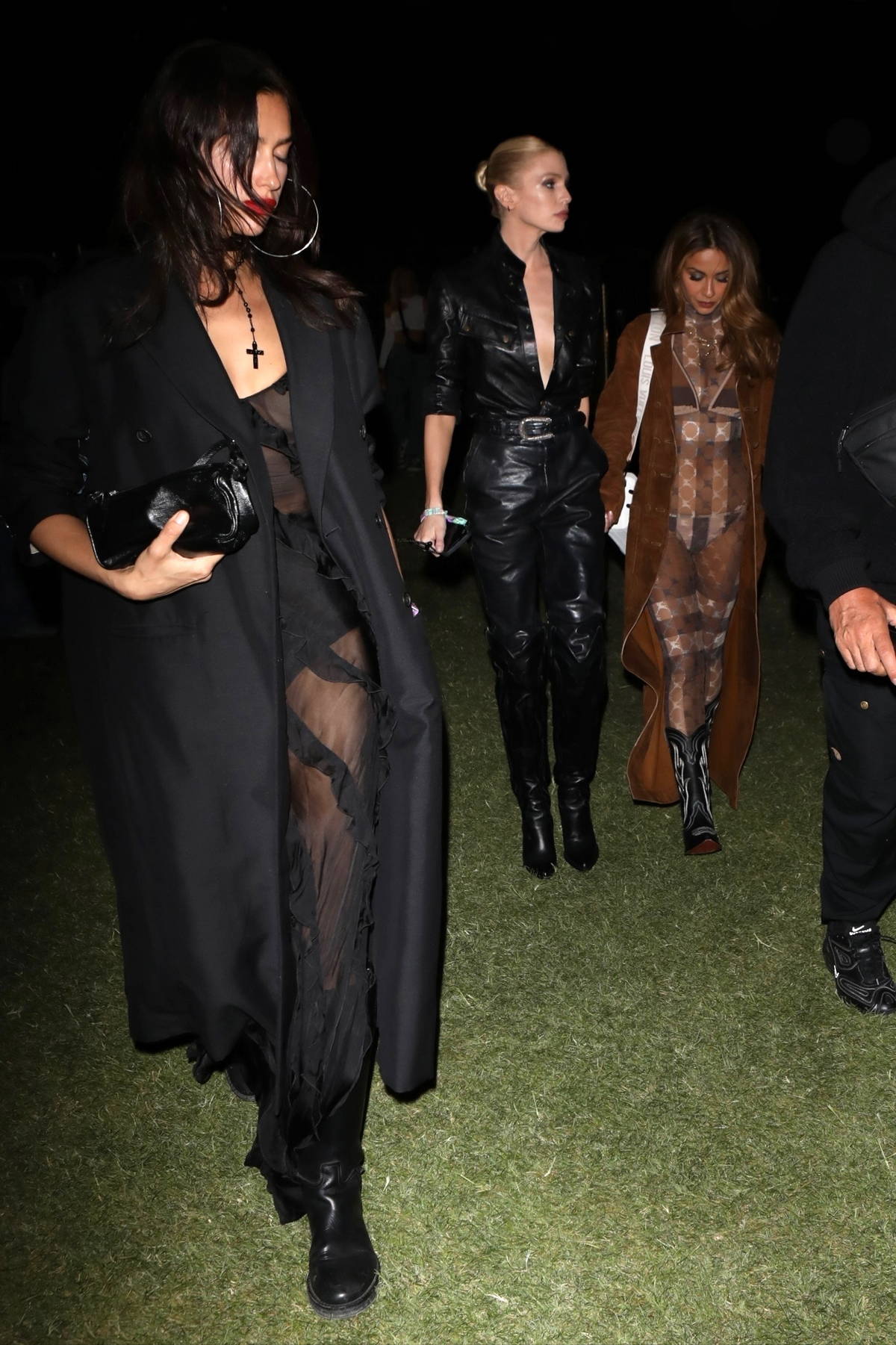 Irina Shayk and Stella Maxwell attend the 2023 Coachella Valley Music and Arts Festival in Indio, California