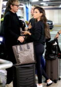 Eva Longoria dons black sweatshirt and leggings as she arrives at the Miami International Airport in Miami, Florida