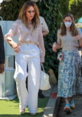 Jennifer Lopez steps out for lunch with stepdaughter Violet Affleck at The Ivy in Santa Monica, California