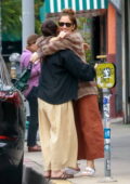 Minka Kelly meets up with close friend Khatira Rafiqzada for lunch with friends at All Time in Los Feliz, California