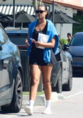 April Love Geary flaunts her long legs in a black mini dress while out for some shopping in Malibu, California