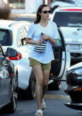 Gal Gadot keeps it casual in a white tee and green shorts while out for some shopping in Los Angeles