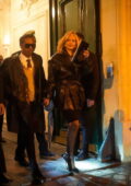 Rihanna and ASAP Rocky seen leaving the Palais de l'Élysée after their visit with President Emmanuel Macron in Paris, France