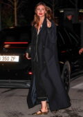 Maria Sharapova seen arriving to the Valentino after-show dinner during Paris Fashion Week in Paris, France