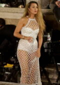 Blake Lively looks glamorous in a white dress while filming scenes for 'A Simple Favor 2' in Rome, Italy