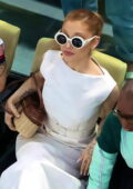Ariana Grande attends the Artistic Gymnastics Women's Qualification on Day 2 of the 2024 Olympic Games at Bercy Arena in Paris, France