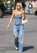 Ashley Roberts rocks double denim as she leaves after her Heart Breakfast show in London, England