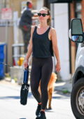 Olivia Wilde keeps up with her fitness routine as she leaves the gym sporting a tank top and leggings in Studio City, California