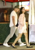 Chloe Bennet and Taron Egerton step out for dinner at Osteria Mozza in West Hollywood, California