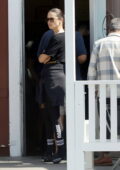 Adriana Lima dons all-black athleisure while stopping for a coffee in Los Angeles