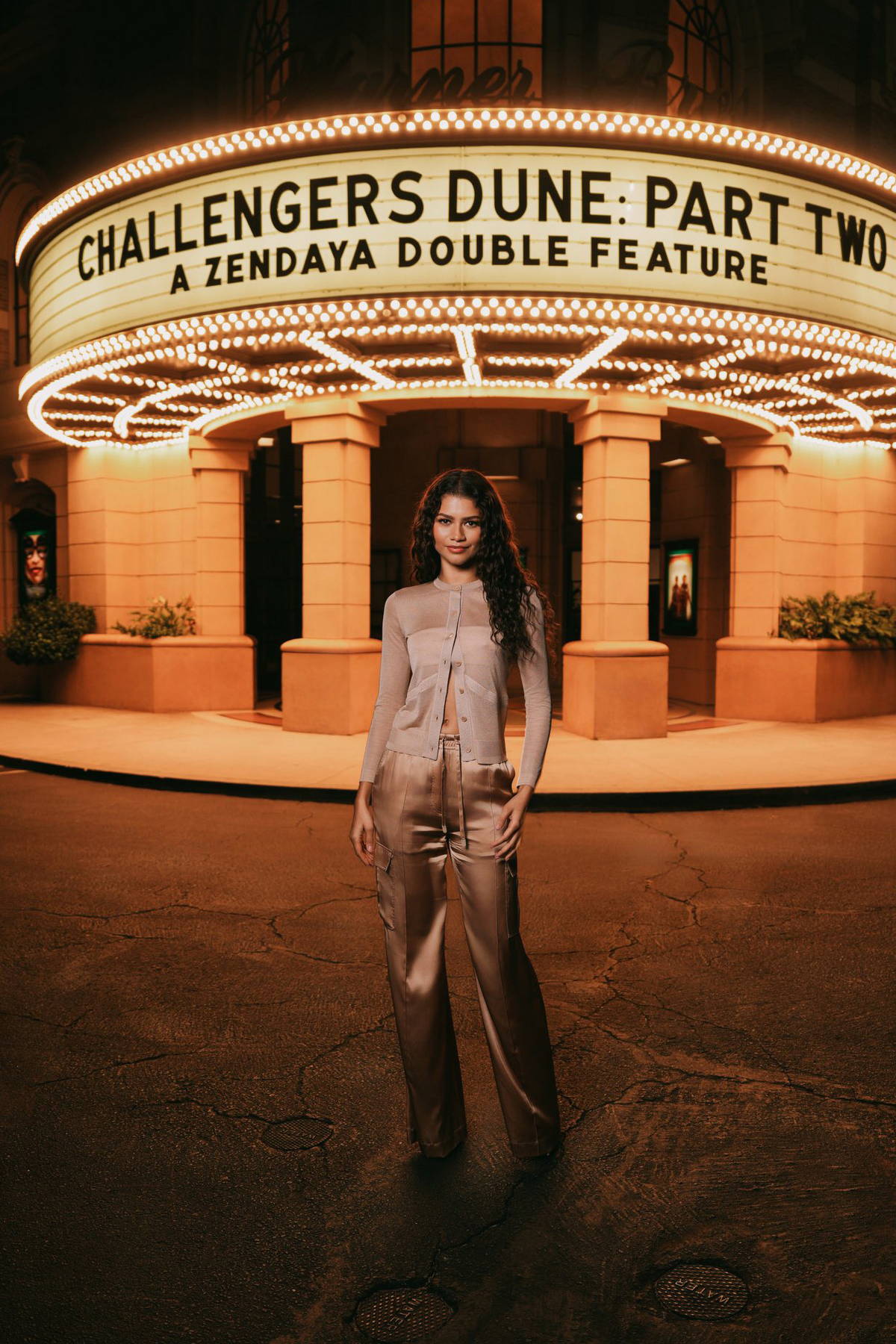 Zendaya attends a special screening of 'Challengers' and 'Dune: Part 2' at Warner Bros Studios in Burbank, California